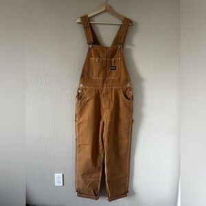 NWOT Stan Ray Unisex Earls Bib Overalls XL, color brown duck